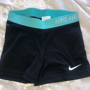 NIKE PRO spandex. Black and turquoise